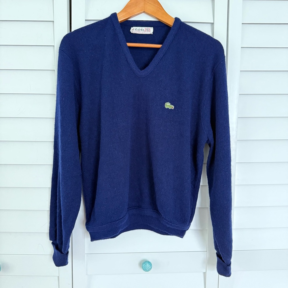 Vintage Lacoste Izod blue v-neck sweater